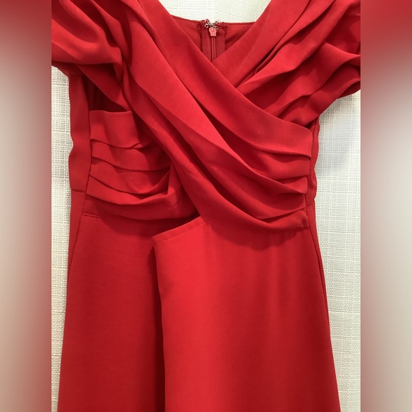 So Ladylike Red Surplice Cutout Jumpsuit - Picture 3 of 6
